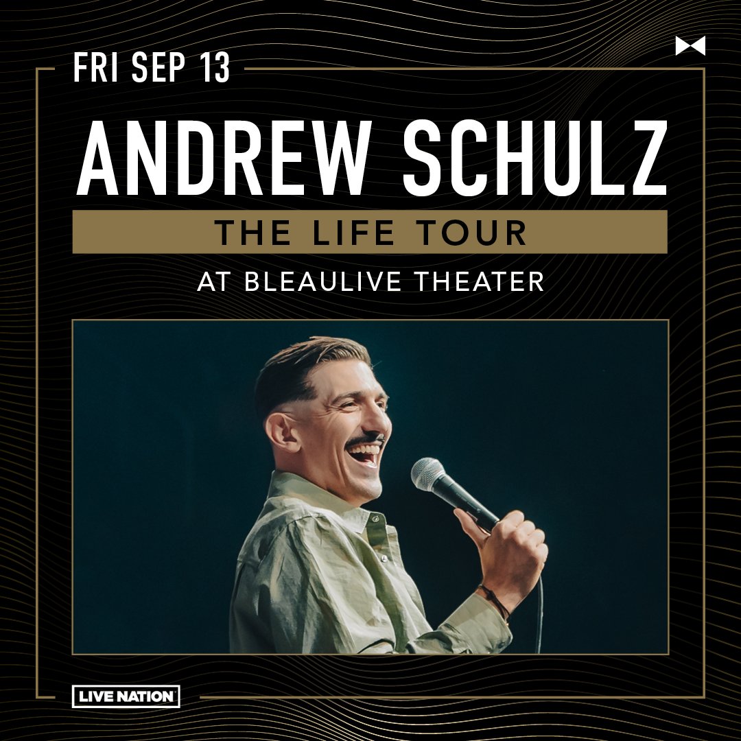 fblasvegas's tweet photo. Few tickets left! Join us this Friday as Andrew Schulz: The Life Tour returns to BleauLive Theater for a second performance on September 13, 2024. ποΈ https://t.co/OLQZGEEm6U
#AndrewSchulz #TheLifeTour #FontainebleauLasVegas #BleauLive https://t.co/lWi2h9JObt