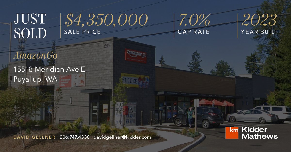 GellnerDavid's tweet photo. Happy to announce that our team was involved in the first sale of an Amazon Go location in Washington State. 

Our local, long time client sold a management intensive asset with the goal of transitioning into quality NNN investments to simplify his life moving forward.

With the limited amount of 1031 exchange buyers currently in the market we are seeing some of the best buying opportunities for single tenant NNN in a very long time.