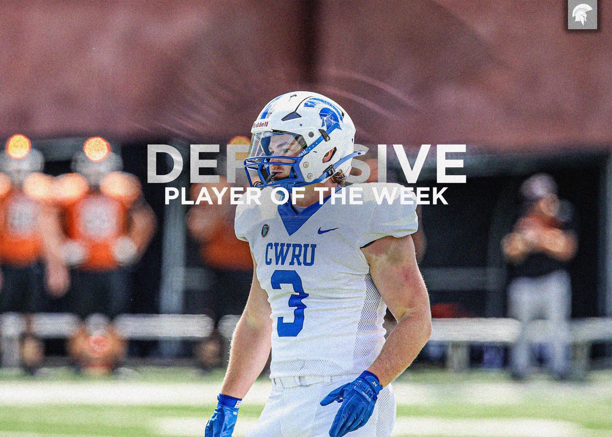 CWRUFootball's tweet image. 𝐖𝐞𝐞𝐤 𝟏 𝐏𝐥𝐚𝐲𝐞𝐫𝐬 𝐨𝐟 𝐭𝐡𝐞 𝐖𝐞𝐞𝐤 ⚡️

𝐎𝐟𝐟𝐞𝐧𝐬𝐢𝐯𝐞: The O-Line 🥞 

𝐃𝐞𝐟𝐞𝐧𝐬𝐢𝐯𝐞: Daniel King 👑 

𝐒𝐩𝐞𝐜𝐢𝐚𝐥 𝐓𝐞𝐚𝐦𝐬: Beau Wolf 🐺 

#BlueCWRU | #RollSpartans | #d3fb
