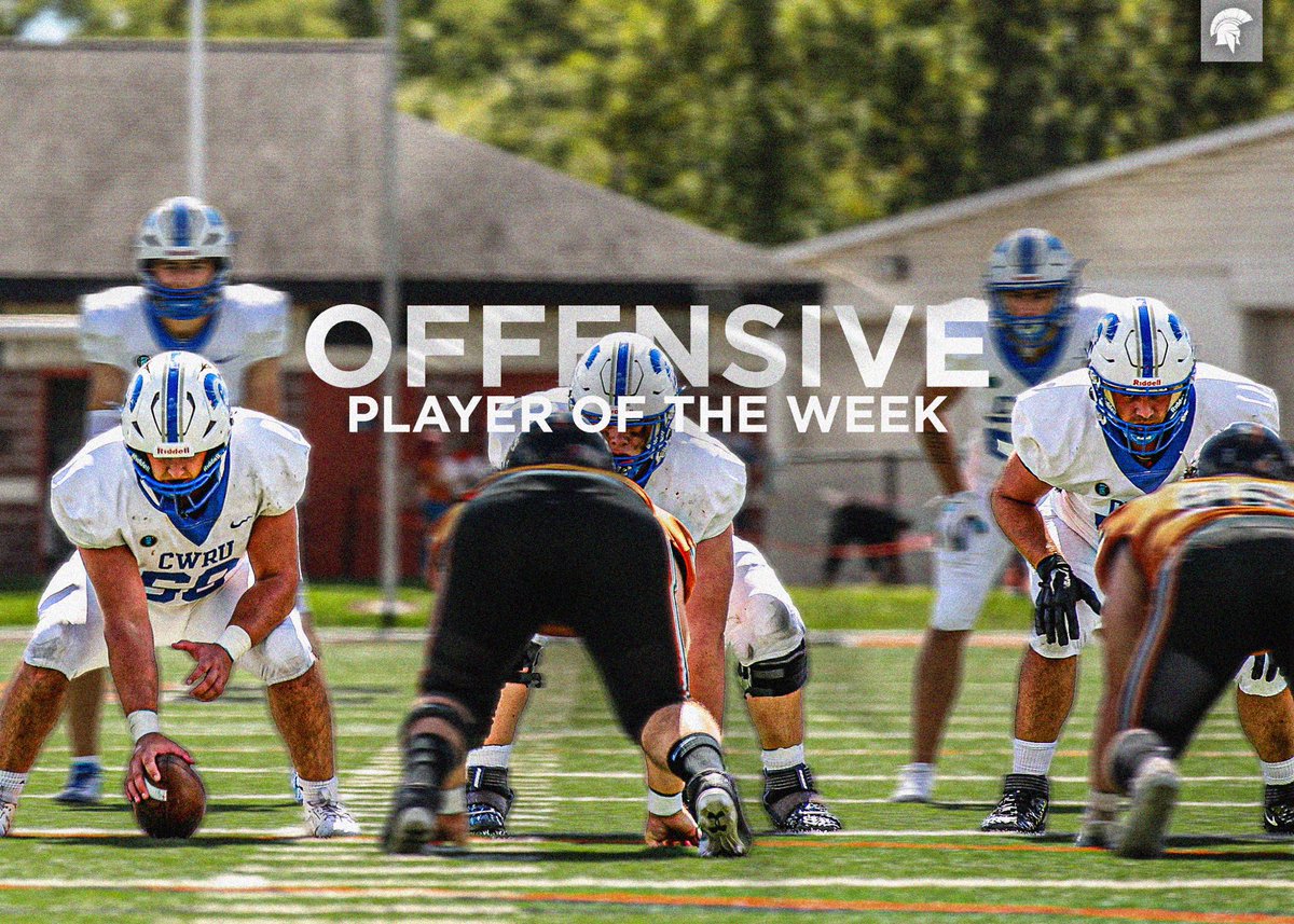 CWRUFootball's tweet image. 𝐖𝐞𝐞𝐤 𝟏 𝐏𝐥𝐚𝐲𝐞𝐫𝐬 𝐨𝐟 𝐭𝐡𝐞 𝐖𝐞𝐞𝐤 ⚡️

𝐎𝐟𝐟𝐞𝐧𝐬𝐢𝐯𝐞: The O-Line 🥞 

𝐃𝐞𝐟𝐞𝐧𝐬𝐢𝐯𝐞: Daniel King 👑 

𝐒𝐩𝐞𝐜𝐢𝐚𝐥 𝐓𝐞𝐚𝐦𝐬: Beau Wolf 🐺 

#BlueCWRU | #RollSpartans | #d3fb