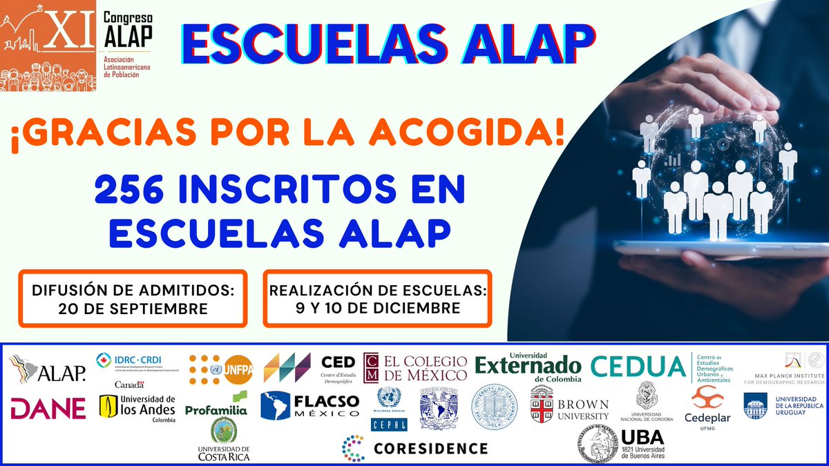 🤩 ¡GRACIAS A USTEDES LAS ESCUELAS ALAP SON UN ÉXITO TOTAL! 🌟

📍Resultados de admisión: viernes 20 de septiembre ✅

✈️ Ya queremos verles en Bogotá 🧡

#ALAP2024 #XICONGRESOALAP #ESCUELASALAP