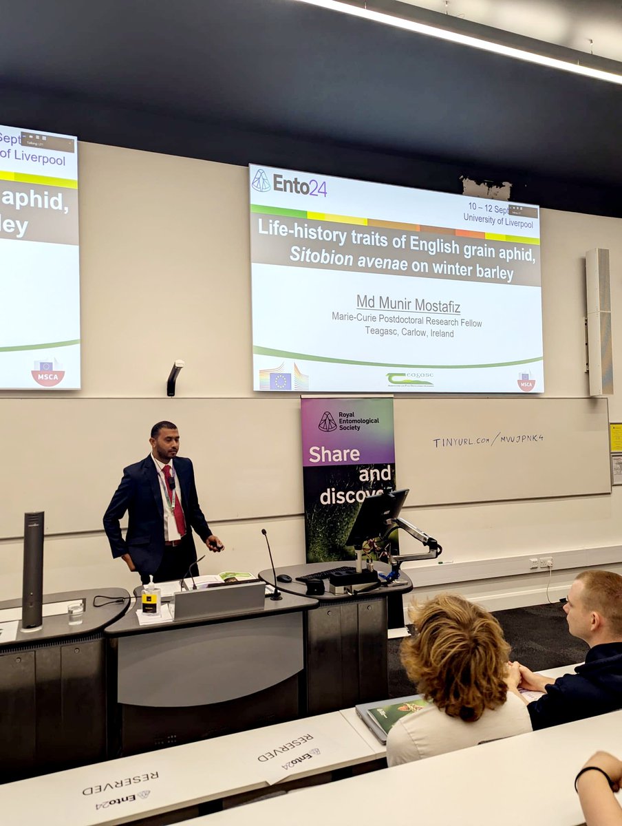 munir_robin's tweet photo. Excited to have presented my latest research at #Ento24 yesterday at @LivUni! @RoyEntSoc

Grateful for the opportunity to share my findings on the life-history traits of S. avenae and engage with amazing experts in #entomology. 

#Research #Science #Conference #Ento24 https://t.co/dxOXPX3WmH