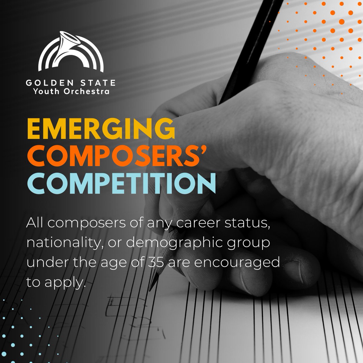 GoldenStateYO's tweet photo. Now accepting applications for the Emerging Composers' Competition! https://t.co/57xBCk9Gtj #ComposerCompetition #ClassicalMusic #EmergingComposers #Composer https://t.co/HSiuM8y7EK
