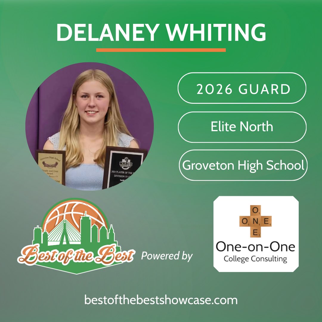We welcome Delaney Whiting - Class of 2026 - to join us at the Best of the Best Showcase at Babson College on Sunday, 9/15 from 8:30am-1:30pm!🏀