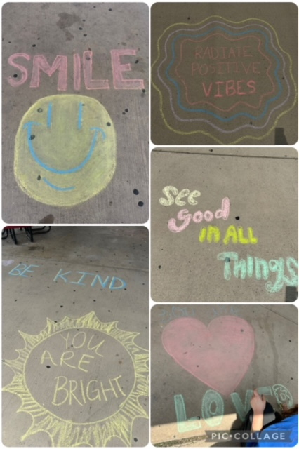Chalk the Walk, Have the Talk! SHS &amp; SA3 support suicide prevention month. SADD Club is spreading positive affirmations to those who may be struggling.