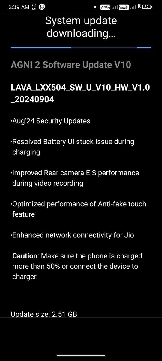 ayupwl97's tweet photo. @LavaMobile Hi guys, New Update for #LavaAgni2 users with Aug security patch and bugs fix ... please check...., https://t.co/2HhhOqmyvC