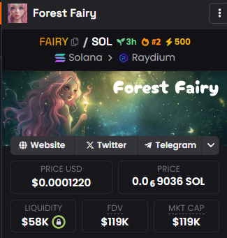 FAIRYFORESTSOL's tweet photo. 🌟 Top 2 on Dexscreener? Yep, that's us soaring up the charts. It's all about that fairy dust... 🧚‍♀️🚀

🦅 DexScreener: https://t.co/ZYR46hbqgb
_________________________
🔗 Contract: 7PLz3FgMRBFFAs7B2iu5Qrryrs9RmbSuXt2H9zw24oY5 https://t.co/QwoGBsIIQr