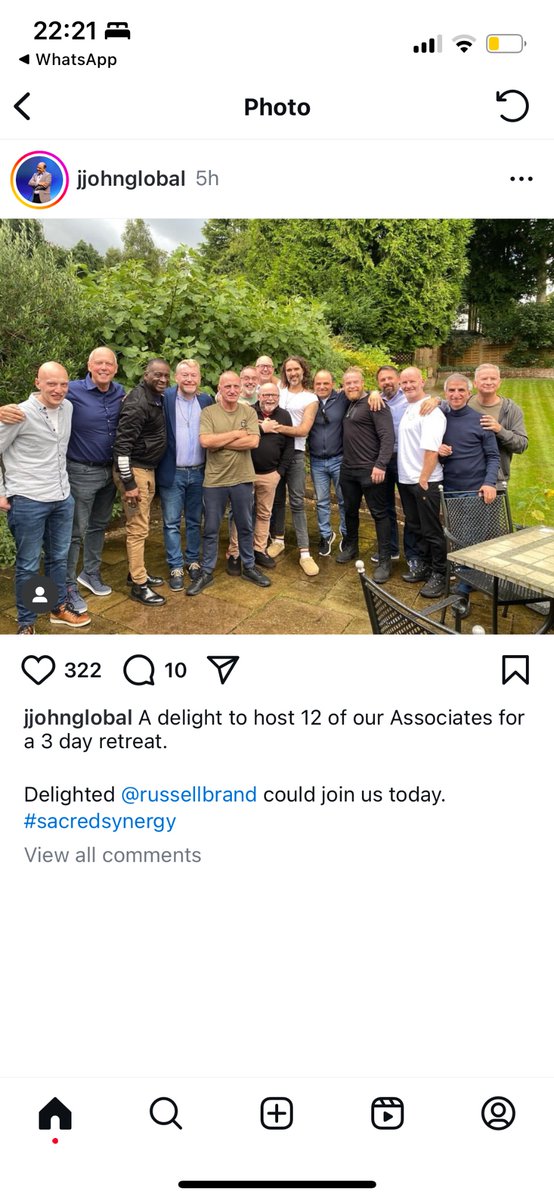 Been sent this post by a few Christian women. Each man in this photo should be aware that aligning yourself with abuse apologist JJohn &amp; accused abuser Russell Brand shows us Who You Are &amp; what matters to you, &amp; what matters to you is certainly not your sisters in Christ.