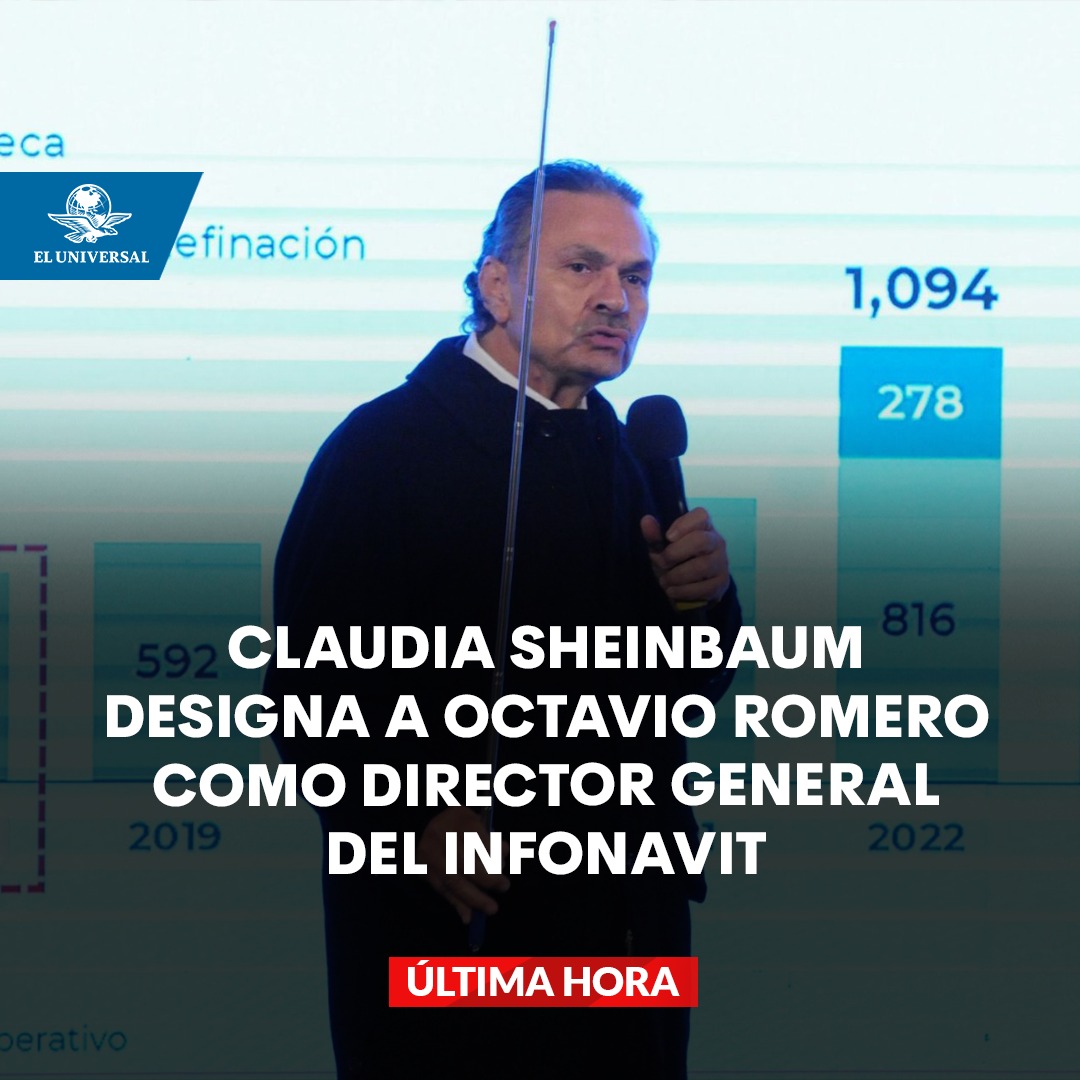 El_Universal_Mx's tweet photo. 🚨 #ÚLTIMAHORA 🚨 Claudia Sheinbaum nombra al actual director de Pemex, Octavio Romero Oropeza, como titular del Infonavit durante su administración  

👉 https://t.co/oJXiOzxo4b https://t.co/negfb4Yxcw
