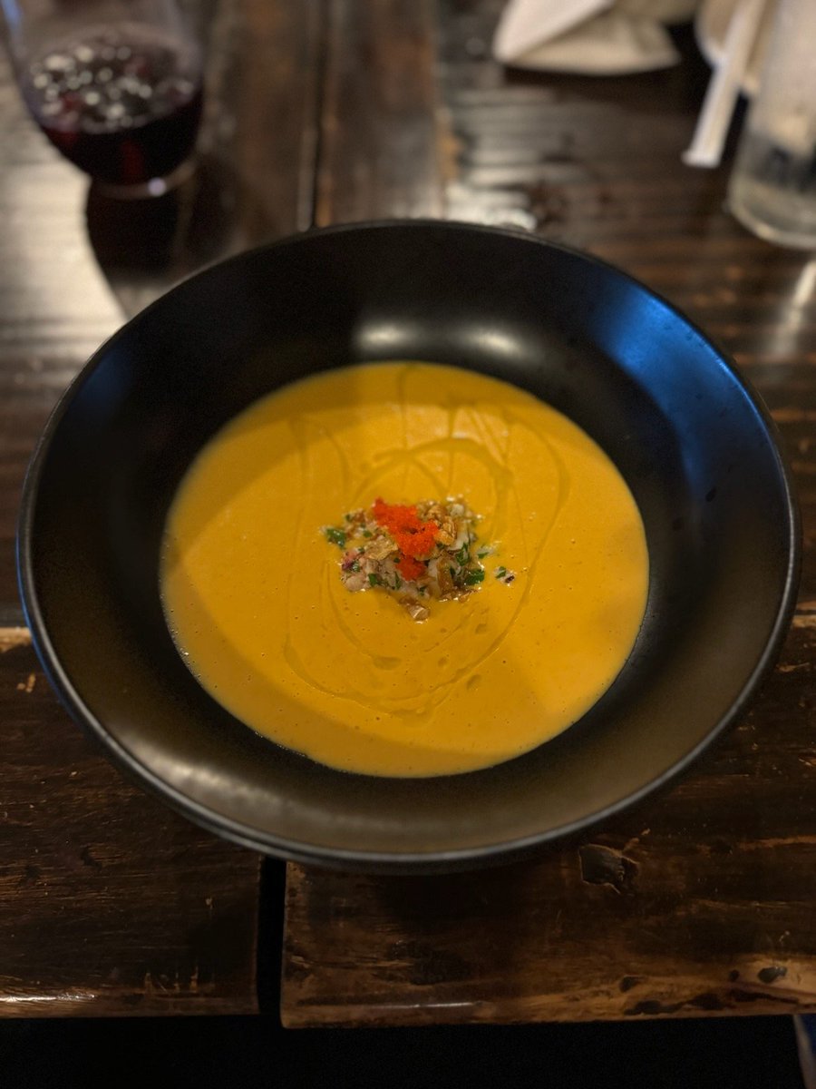 ConTradition's tweet photo. Lobster bisque for a 3 course lobster tasting https://t.co/cQ6FgVUL3y