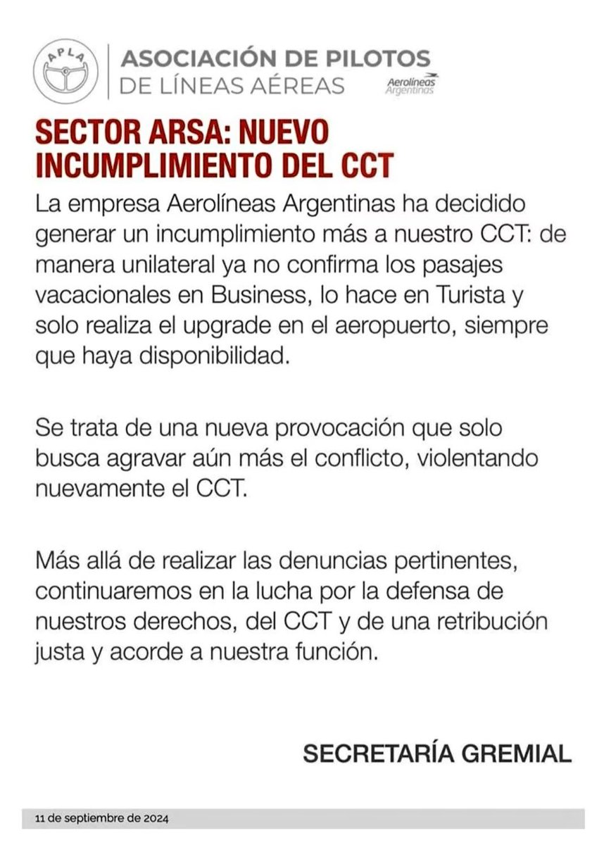 En qué mundo vive la casta aeronáutica 🤔? 

En el vuelo inaugural de la semana pasada de Aerolíneas Argentinas a Punta Cana, de los 18 asientos que tenía el avión para vender en bussines, 10 de esos asientos eran para beneficio de la casta aeronáutica.