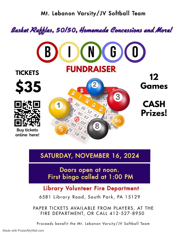 Ron Davis, Ed.D. (@ronald_p_davis) on Twitter photo Did someone say BINGO?!? Support <a href="/MtLebo_softball/">Mt. Lebanon Softball</a> November 16th. Get your tickets here: m.bpt.me/event/6444396 Did someone say BINGO?!? Support <a href="/MtLebo_softball/">Mt. Lebanon Softball</a> November 16th. Get your tickets here: m.bpt.me/event/6444396
