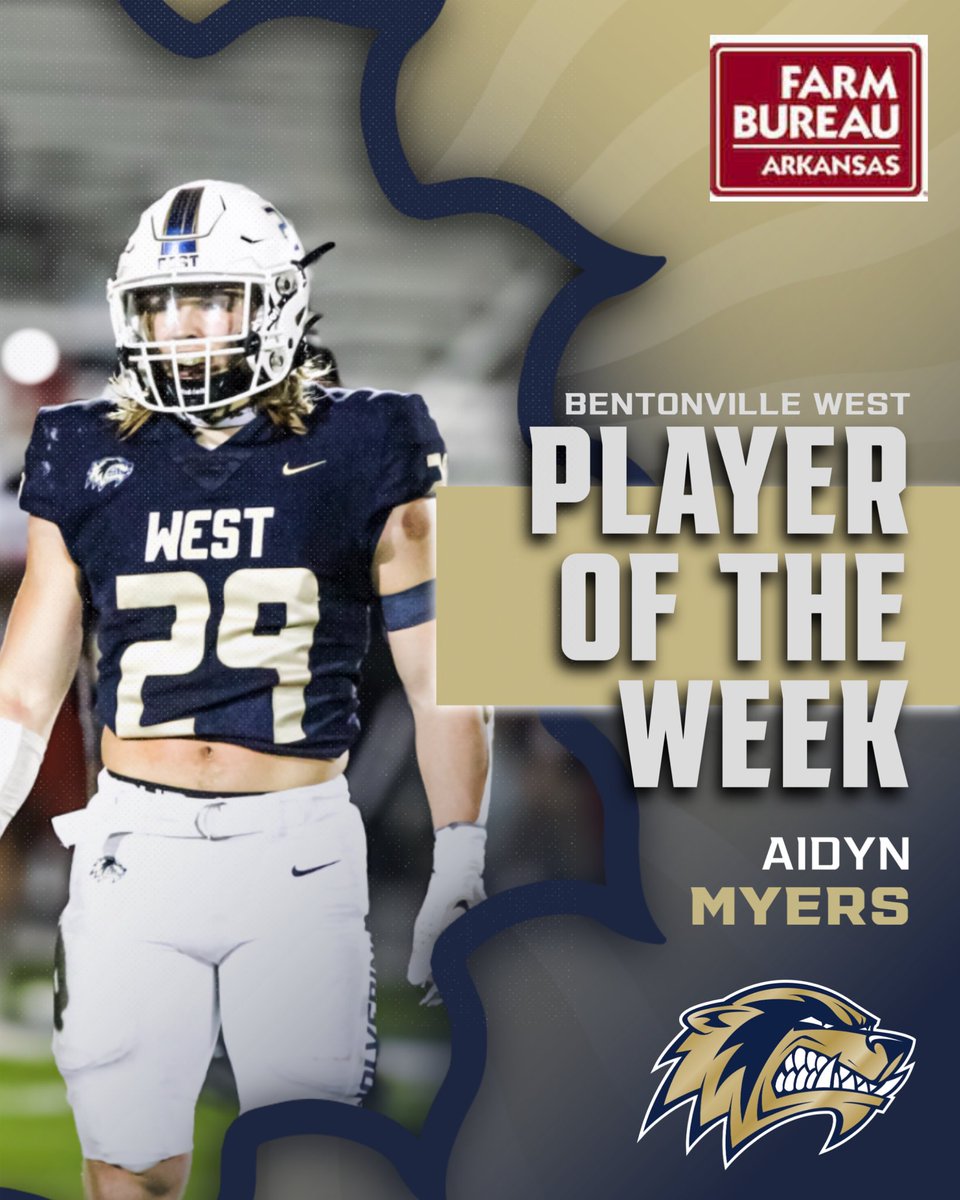 Wolverine Football (@bville_west_fb) on Twitter photo Farm Bureau’s POTW was <a href="/aidyn_myers1/">Aidyn Myers</a>
17 solo (3 special team tackles)
5 assists
1 TFL
23 total tackles
1 forced fumble
4 QB pressures Farm Bureau’s POTW was <a href="/aidyn_myers1/">Aidyn Myers</a>
17 solo (3 special team tackles)
5 assists
1 TFL
23 total tackles
1 forced fumble
4 QB pressures