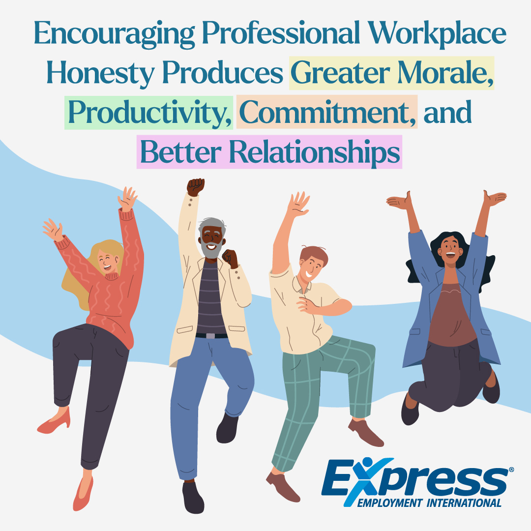 ExpressPros's tweet image. Job seekers say open, candid workplaces foster success, productivity, &amp;amp; loyalty. Companies promoting honesty can boost retention &amp;amp; build stronger teams. Learn more at:
🔗 bit.ly/3MIa8eC (America)
🔗 bit.ly/3MHBRfk (Canada)

#EmploymentTrends