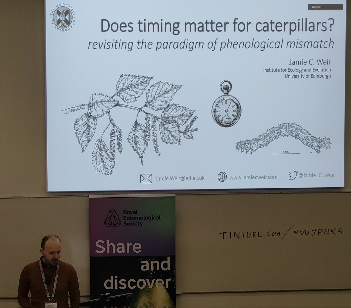 Kumari Riya Pati (@kumaririyapati) on Twitter photo Does timing matter for caterpillars? What a fantastic talk listening <a href="/Jamie_C_Weir/">Jamie C. Weir</a> from <a href="/SBSatEd/">Biological Sciences | University of Edinburgh</a> sharing phenological synchrony and mismatch between π--π³π². <a href="/RoyEntSoc/">Royal Entomological Society</a> #Ento24 Does timing matter for caterpillars? What a fantastic talk listening <a href="/Jamie_C_Weir/">Jamie C. Weir</a> from <a href="/SBSatEd/">Biological Sciences | University of Edinburgh</a> sharing phenological synchrony and mismatch between π--π³π². <a href="/RoyEntSoc/">Royal Entomological Society</a> #Ento24