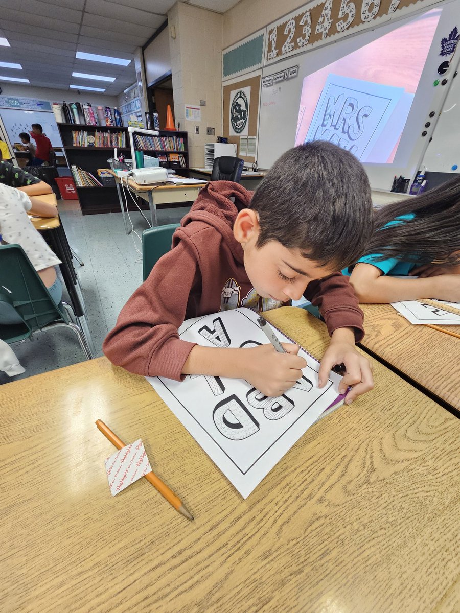Mrs. Mailloux (@magsmailloux) on Twitter photo What a great first period of art today! Students worked so well on creating different lines within the letters of their name. Next week we will be adding colour and a background. Stay tuned!
<a href="/Glade_Gators/">ForestGladeGators</a> <a href="/MsAwender/">Ms Awender</a> What a great first period of art today! Students worked so well on creating different lines within the letters of their name. Next week we will be adding colour and a background. Stay tuned!
<a href="/Glade_Gators/">ForestGladeGators</a> <a href="/MsAwender/">Ms Awender</a>
