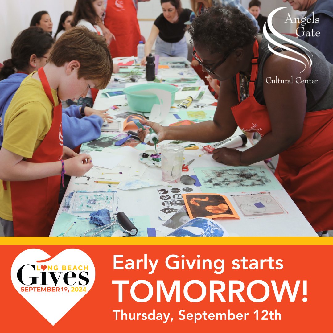 Early Giving for Long Beach Gives starts TOMORROW! Help us raise $20,000 for arts education, exhibitions, and cultural events. Be among the first to contribute on September 12th!
 ow.ly/ILZC50Tljf1
@longbeachgives #longbeachgives #artmatters #supportartists #artseducation