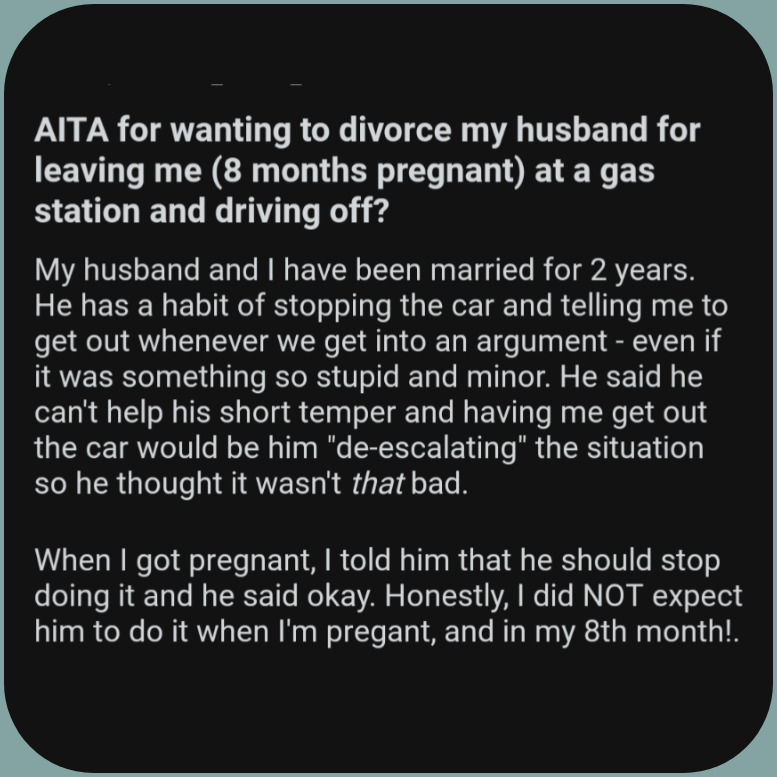 ask_aubry's tweet photo. He kicked his pregnant wife out of the car. https://t.co/1eGkS208xZ