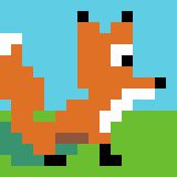 byteoleg's tweet image. Learning pixel art from scratch by drawing new image every day. Fox 16x16