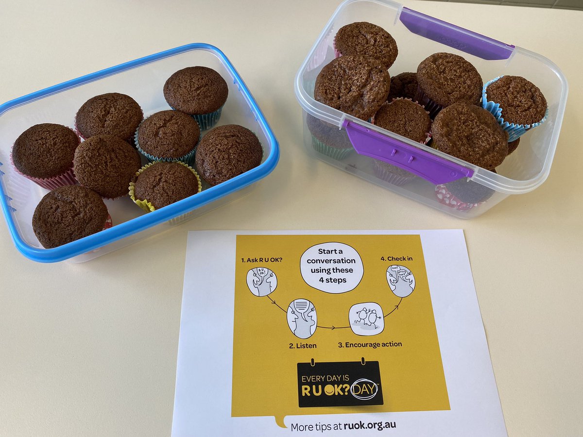 Today is R U OK? day
Have a cupcake and start a conversation with someone today and every day 😊
It’s ok to not be ok 👌 

#RUOKDay2024