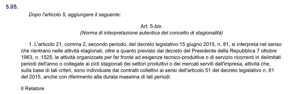 L’XI Commissione della Camera dei deputati, su proposta dell’on.le Tiziana Nisini, ha approvato un emendamento sui contratti stagionali che fornisce un chiarimento molto importante per imprese e lavoratori e conferma la validità delle soluzioni individuate dal CCNL Turismo.

👏👏