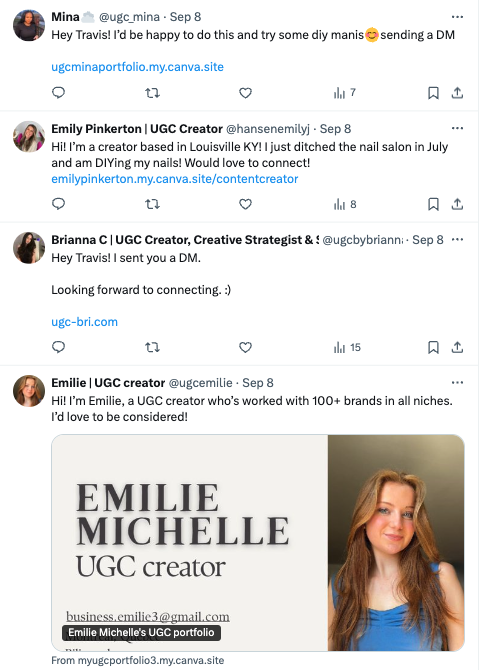 UGC Creators 🚨

Did you know you can customize your Canva Portfolio Thumbnail ?! Look how @ugcemilie's portfolio stands out. Thats how you'll land more inbounds ✨

⬇️ Learn how to set up &amp; customize your thumbnail 
twitter.socialbeancreatives.com/canva-thumbnai…