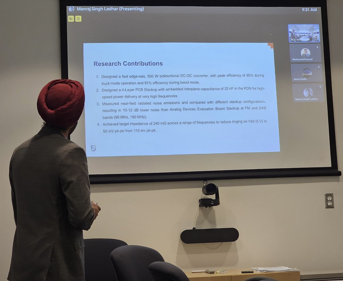 electrifiedshel's tweet photo. Congratulations to the @OT_STEER group’s Manraj Ladhar on the successful completion of his Master’s Thesis! His research on DC-DC converters for electric energy storage systems is a significant contribution to the field of power electronics. Wishing you continued success always! https://t.co/yAoaRReylC