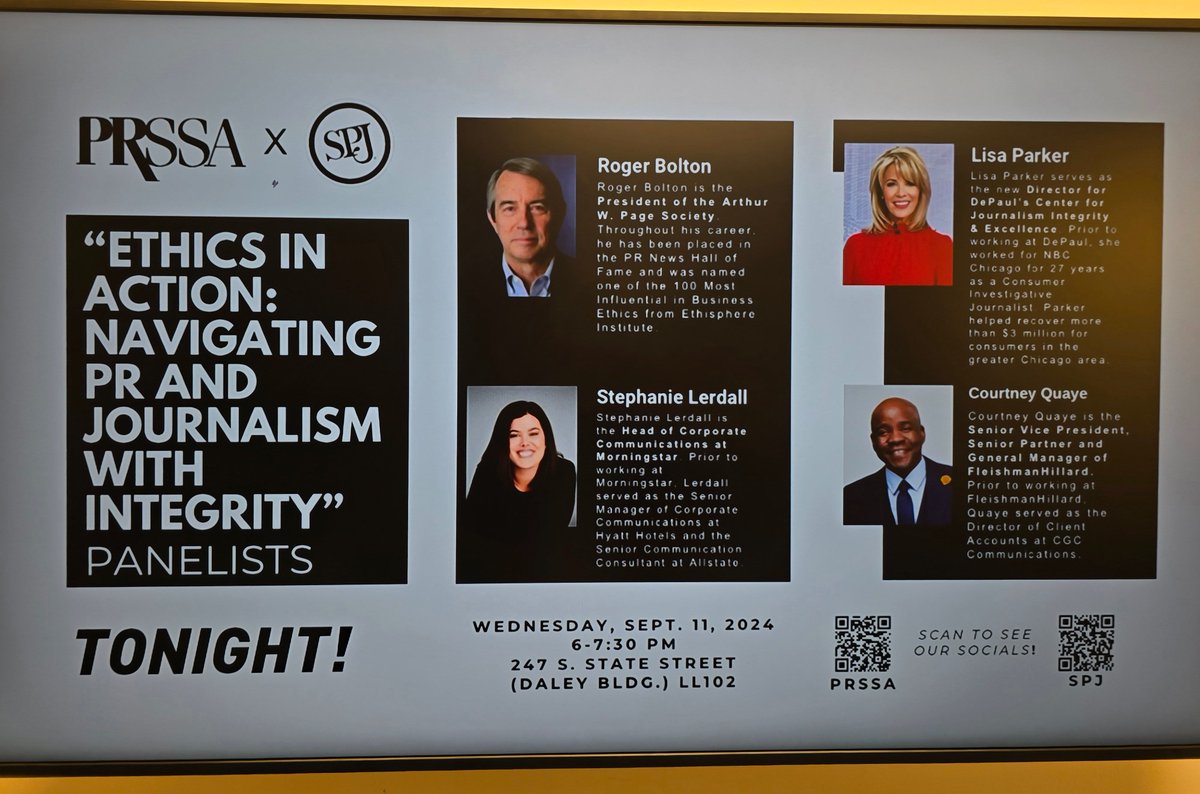 Culpwrit's tweet photo. Almost show time! @DePaulPRSSA @spjonadepaul @CMNDePaul #prsa #CollegeOfFellows https://t.co/rAeUVc6sl3