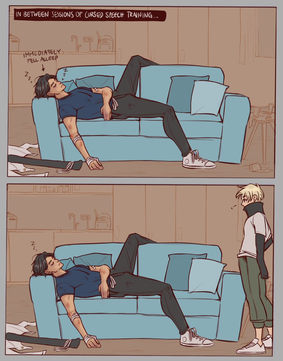 mugi_sktch's tweet photo. Gojo was tougher on Yuuta only because these two pining idiots literally drove him insane

#inuokko #ottoge #乙棘 https://t.co/3kM6kU4oCz