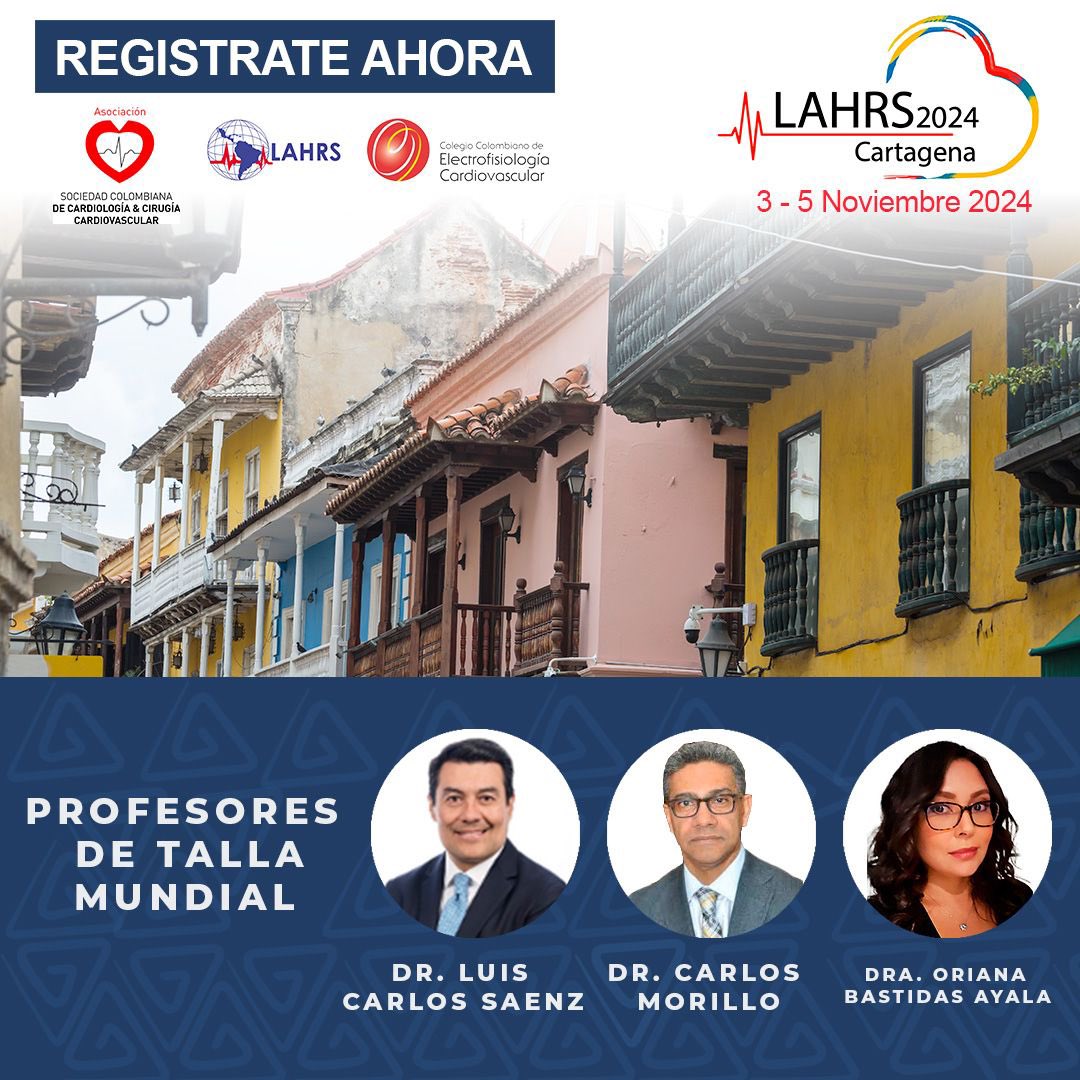 Séptimas Sesiones Científicas #LAHRS2024 en Cartagena 🇨🇴   

¡No te pierdas la oportunidad de aprender de los mejores los días 3, 4 y 5 de noviembre 2024! 📷📅
lahrs2024.com
