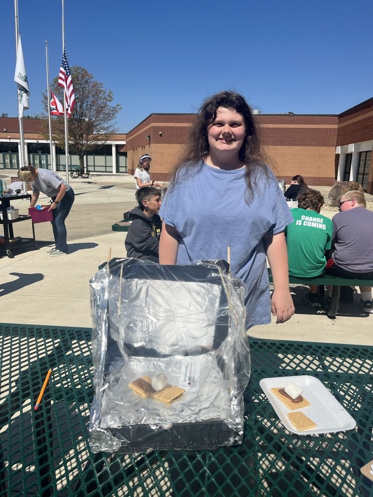 8th grade solar ovens were cooking some amazing s'mores. 
Yum!