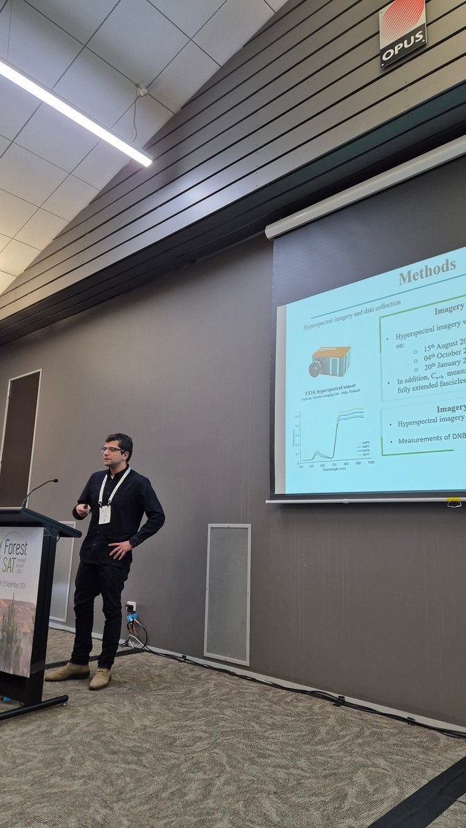 Pablo J. Zarco-Tejada (@zarcotejada) on Twitter photo Great presentation by <a href="/TomasPoblete17/">Tomas Poblete</a> at #ForestSat international conference in New Zealand on the early detection of Dothistroma symptoms using hyperspectral imaging technology. Collaboration with <a href="/scion_research/">Scion</a> & <a href="/SciMelb/">Science at Melbourne</a> through <a href="/HyperSensLab/">HyperSens Lab</a> <a href="/UniMelb/">University of Melbourne</a> & <a href="/IAS_CSIC/">IAS-CSIC</a> <a href="/QuantaLab/">QuantaLab</a> Great presentation by <a href="/TomasPoblete17/">Tomas Poblete</a> at #ForestSat international conference in New Zealand on the early detection of Dothistroma symptoms using hyperspectral imaging technology. Collaboration with <a href="/scion_research/">Scion</a> & <a href="/SciMelb/">Science at Melbourne</a> through <a href="/HyperSensLab/">HyperSens Lab</a> <a href="/UniMelb/">University of Melbourne</a> & <a href="/IAS_CSIC/">IAS-CSIC</a> <a href="/QuantaLab/">QuantaLab</a>