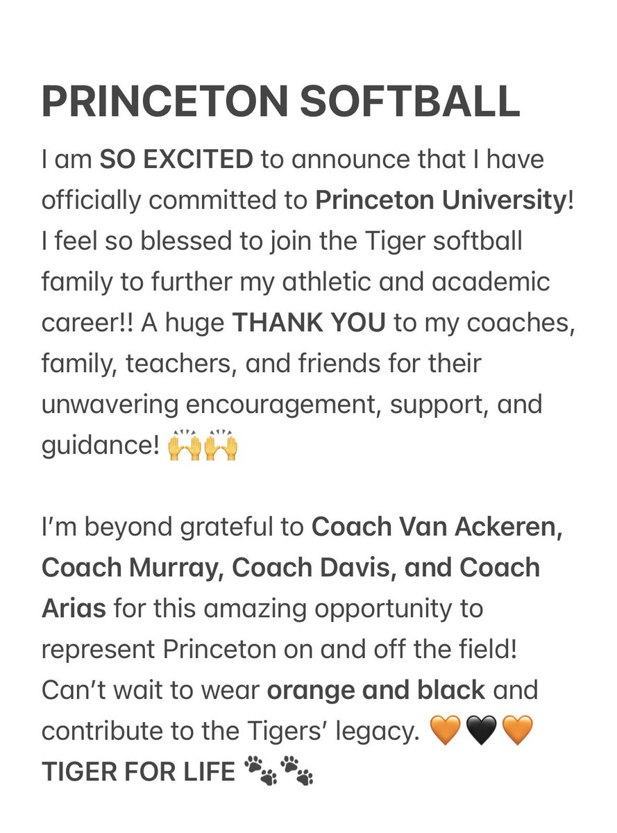 THE NEXT FOUR YEARS!! 🐅🐅🧡🖤              <a href="/PUSoftball/">Princeton Softball</a> <a href="/CoachSween/">Lisa Van Ackeren</a> @CoachMurrr <a href="/CoachDavis1321/">Alyssa Davis</a> <a href="/PriscillaRiser/">Priscilla Pompa Riser</a> <a href="/saa_sball/">SAA Softball</a> <a href="/saasports/">Athletics Department</a> <a href="/TXBombersNat18u/">TX Bombers Gold Nat 18u</a> <a href="/96bearkat16/">Brent Bubela</a> <a href="/bombers_academy/">Bombers Academy</a> <a href="/vypehouston/">VYPE Houston</a>