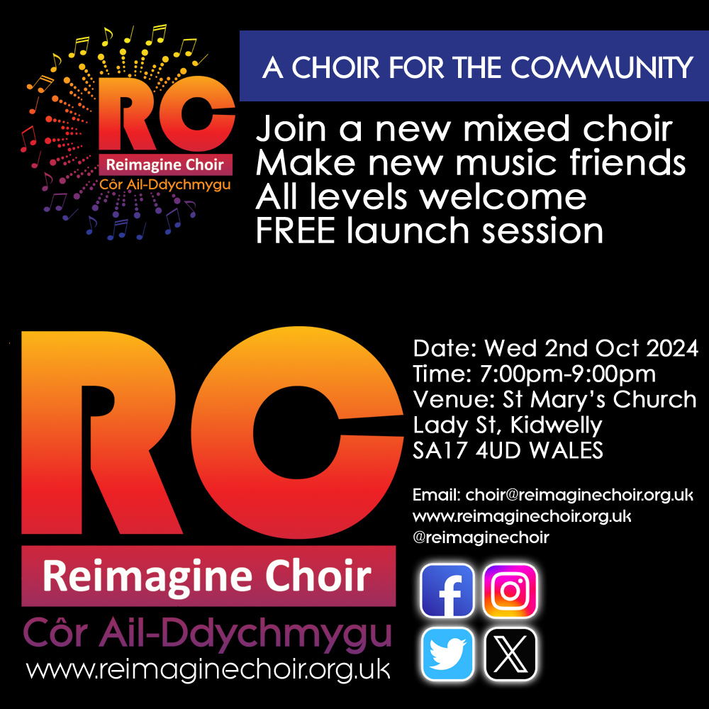 #launch <a href="/ReimagineChoir/">ReimagineChoir</a> #October2nd2024 #SouthWales #Kidwelly #Wales #AChoirfortheCommunity #singers #choir #groupsinging #pop #rock #rnb #CountryMusic #musictheatre #classicalcrossover #beatboxing #acapella #JoinNow