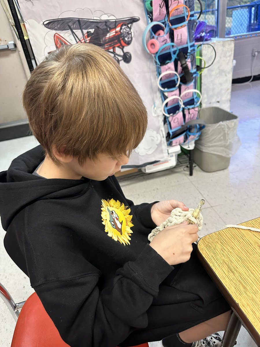 Our Crochet Club is in full swing! I want to give a huge “Thank You!” to everyone involved in helping us get started. Your generosity speaks volumes about the district we call home. 
<a href="/WBESbears/">Willow Brook Elementary School</a> 
#thestandardisthestandard
#ChasingIt
<a href="/ORSchools/">Oak Ridge Schools</a> <a href="/FriendsofORS/">Friends of ORS</a>