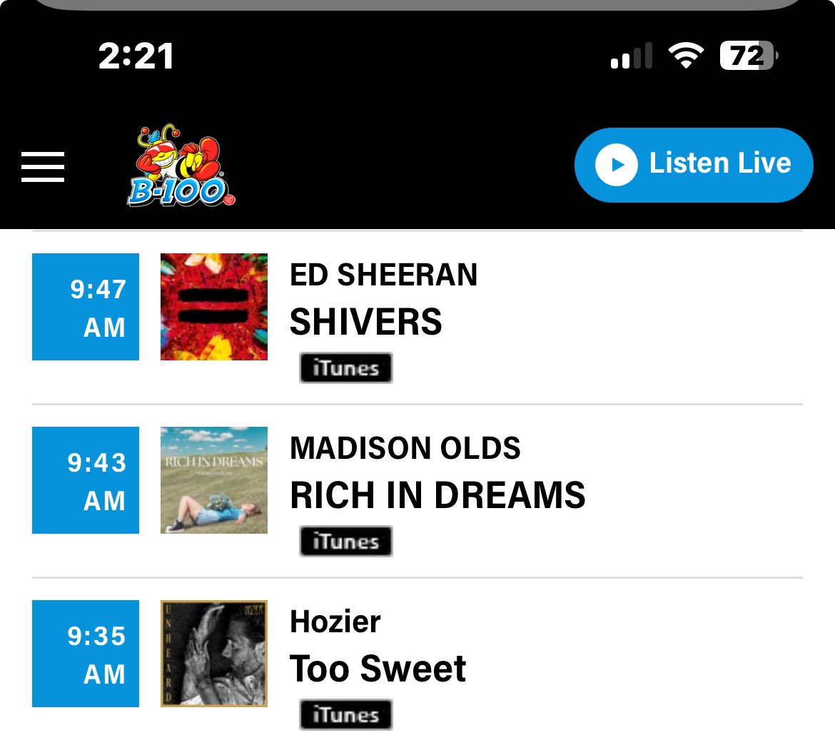 Stoked to hear Rich in Dreams on <a href="/kamloopsb100/">B100</a> today!!  Warm gratitude to thr B100 crew ❤️