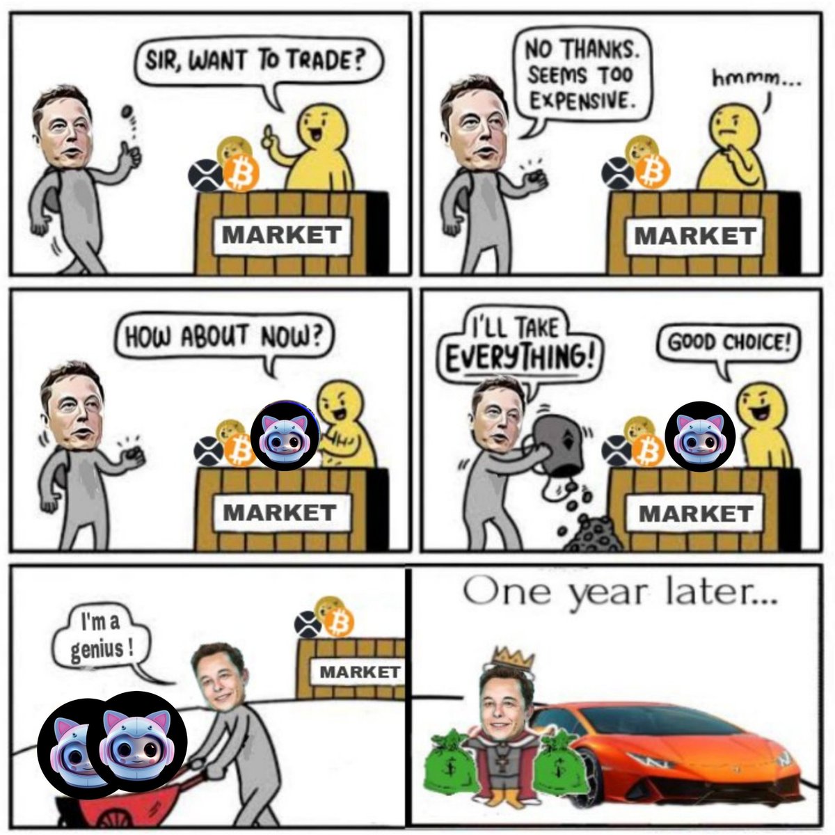 m_mmjunior's tweet image. Get ready!!
#GROKCAT is here to take us out of trenches.🚀
My meme entry.
I hope the team loves it🥰