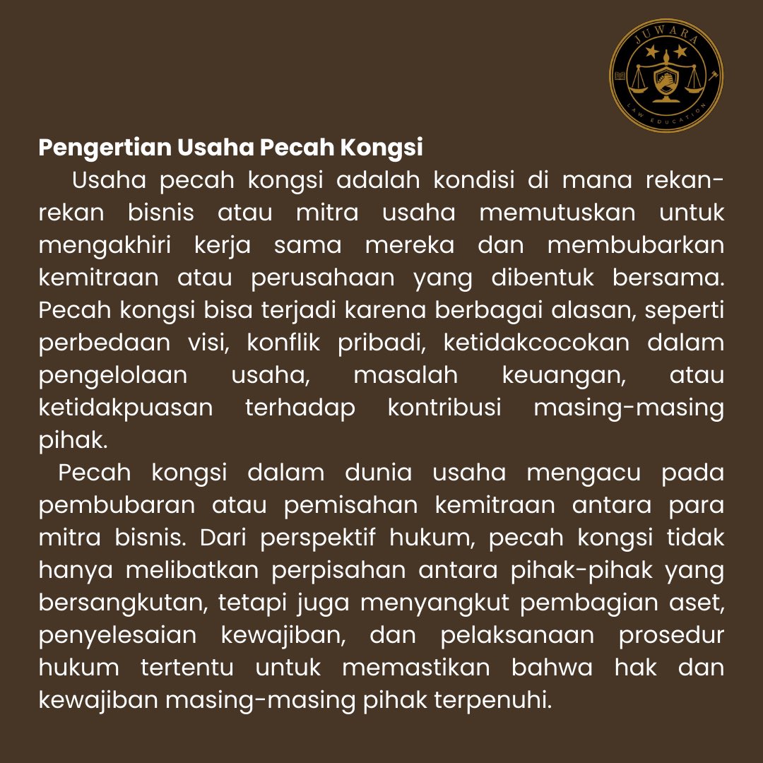 juwaralaw's tweet photo. #hukumpidana #hukumperdata #hukumbisnis #pecahkongsi #persainganbisnis #persainganusahabisnis https://t.co/R0fgkrBKC9