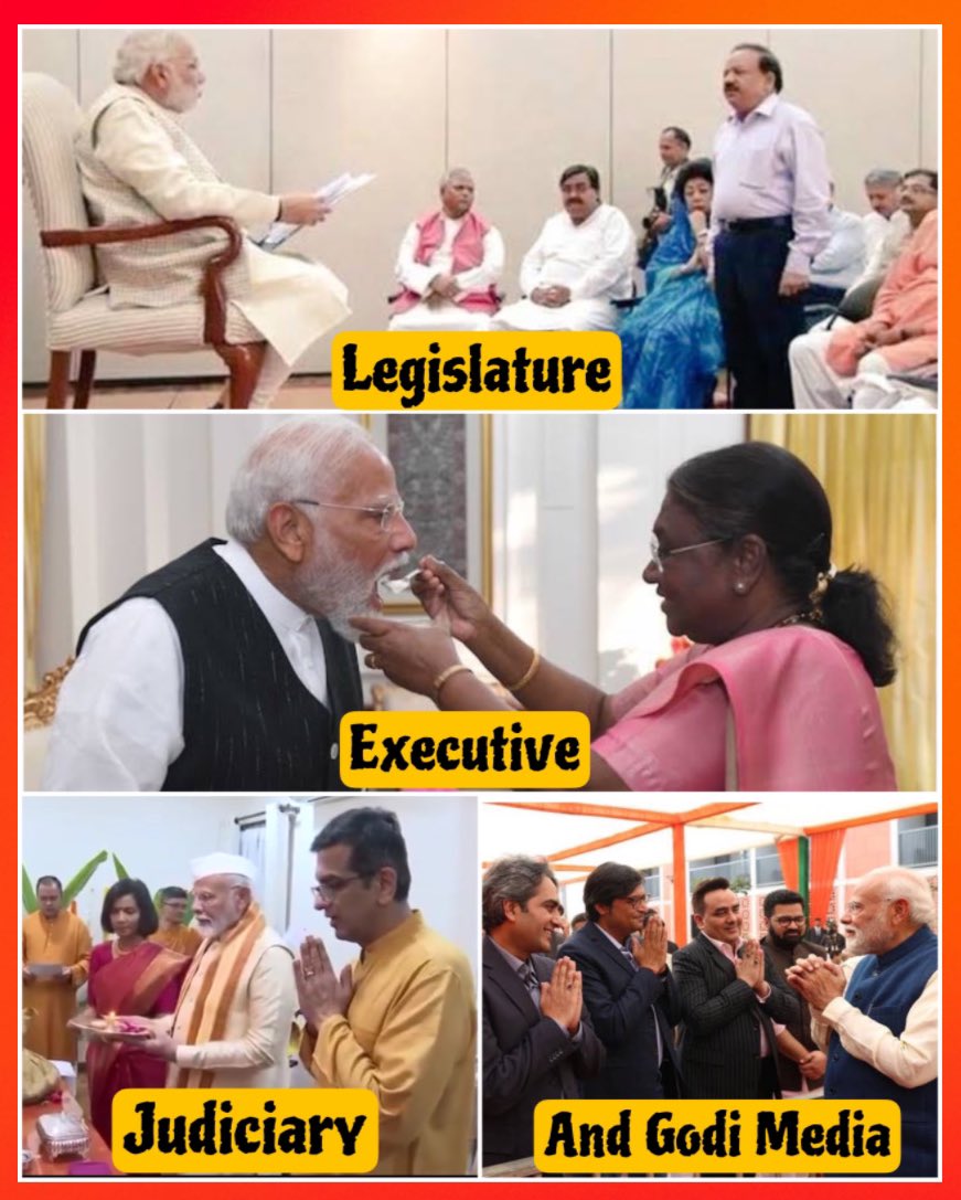 yippeekiyay_dk's tweet photo. Four pillars of Democracy Or Modicracy! https://t.co/nzFucOQGtk