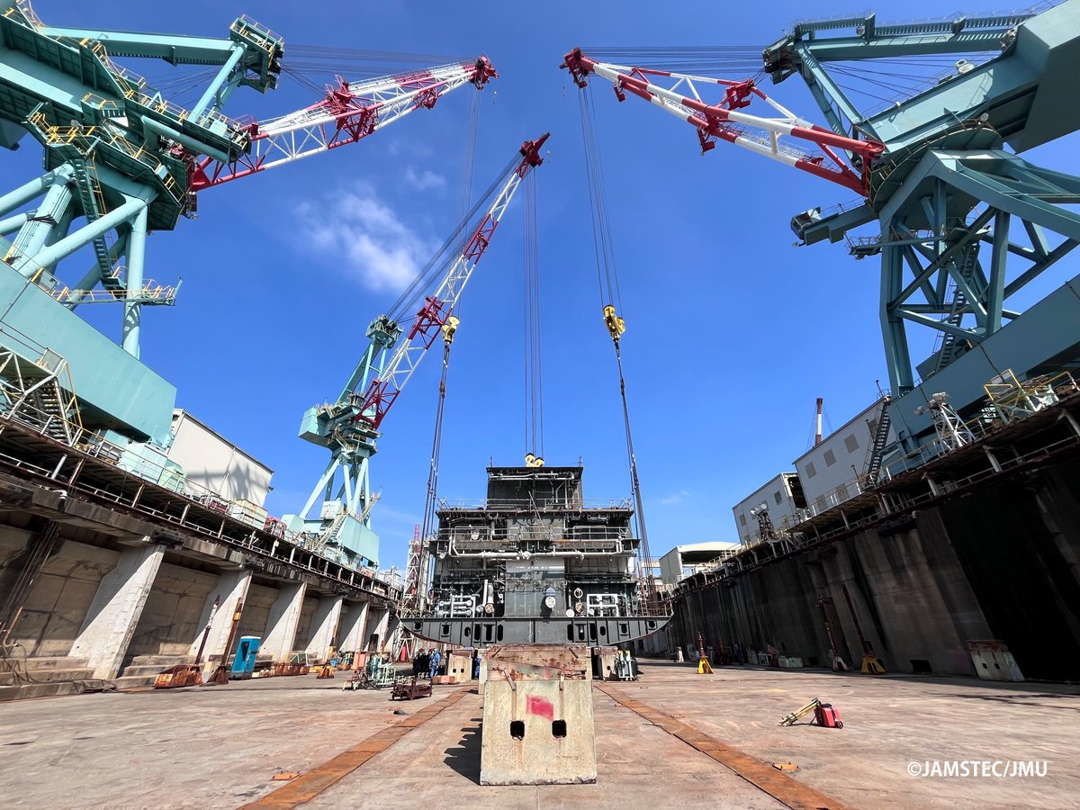 🚢「#みらいII」船体ブロックを搭載開始 @ JMU磯子工場！ 2024年1月