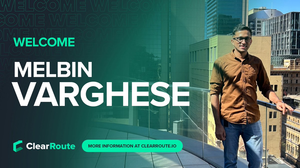 ClearRouteLtd's tweet photo. Join us in giving a warm welcome to Melbin who's joined our ClearRoute team in Australia 🇦🇺 

With a background as a Platform Engineer for Boots Retail UK, Melbin brings valuable expertise in Azure cloud, logging, and monitoring. 

#ClearRoute #WelcomeToTheTeam #BreakingNewGround https://t.co/OR80vOqx6i