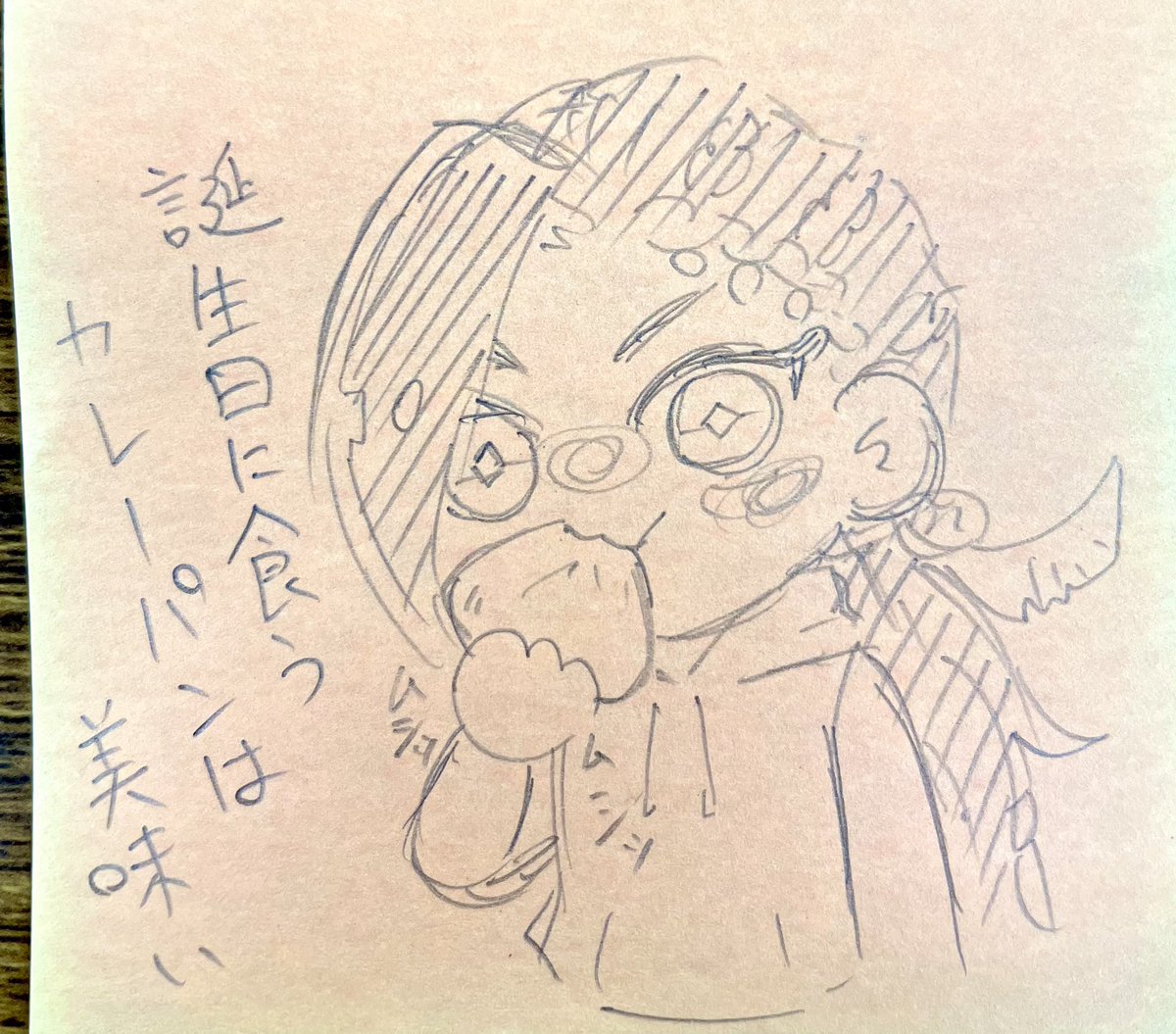 これは付箋職人に渡す用だけど時間がなくて2分で描いた本日誕生日の🐍さん 
