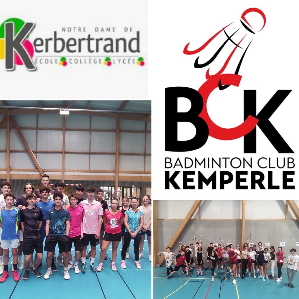 Début de nos sections et options sportives cette semaine ! Plus de 50 jeunes sont inscrits dans notre parcours Badminton en partenariat avec le BCK! #insieme #sport