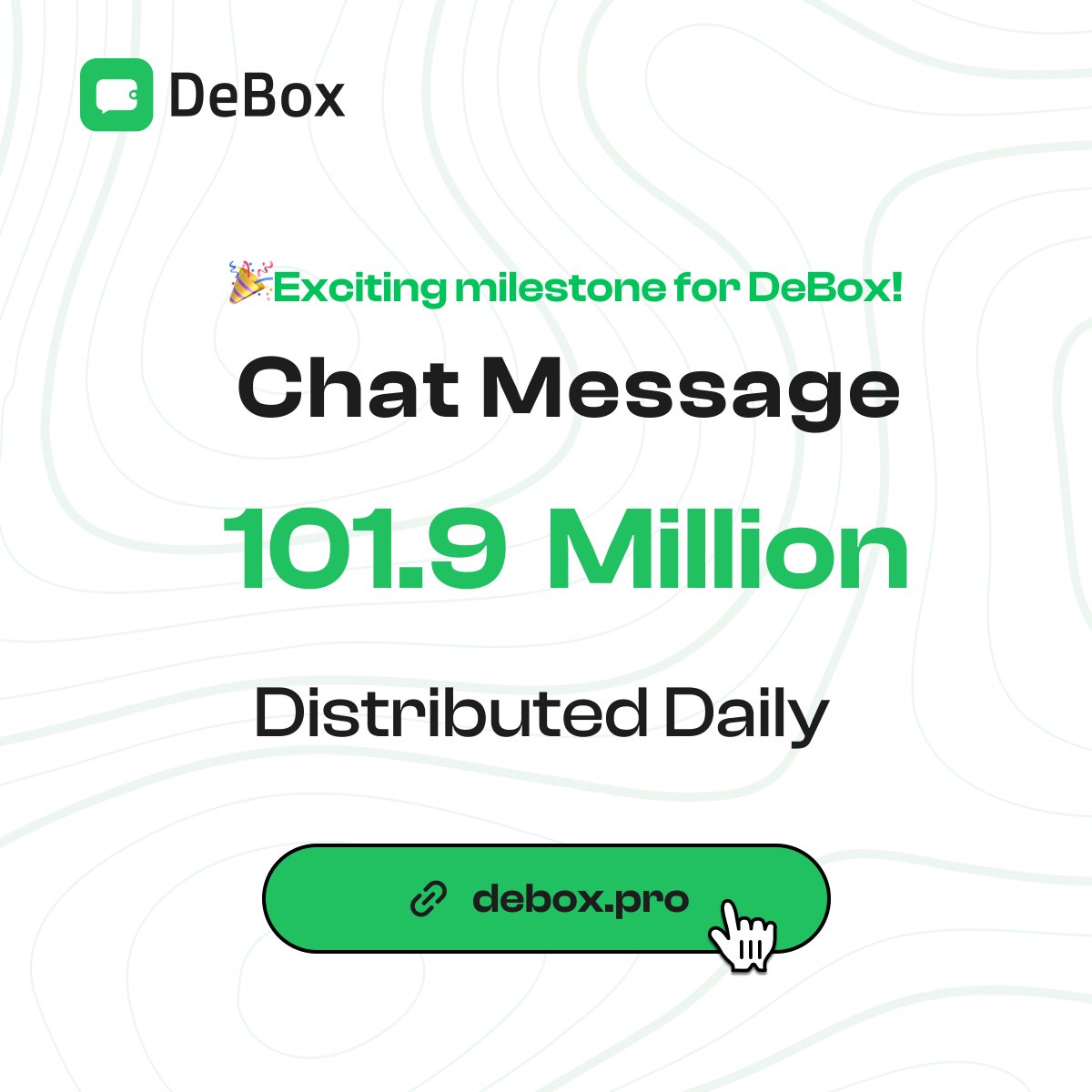 Exciting new milestone for DeBox❇️:

Over 101,872,067 💬chat messages are distributed daily!

#DeBox #BigBOX
