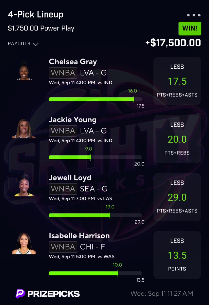 SkohtyDFS's tweet photo. $250 TO 2 PEOPLE WHO LIKE+RT ASAP❤️⤵️ 

$20K WNBA🏀 MEGA NUKE CASHED 💰🔥

✅ DROP YOUR CASHAPP/PAYPAL BELOW ⬇️ WHO TAILED? 🔥 DROP YOUR CASHED SLIPS BELOW⤵️🤑 🔥#PrizePicks #GamblingX #WNBA 

$30 OFF MY PREMIUM👇
https://t.co/YiVX2Q69xs… https://t.co/iZOFDmF1x0