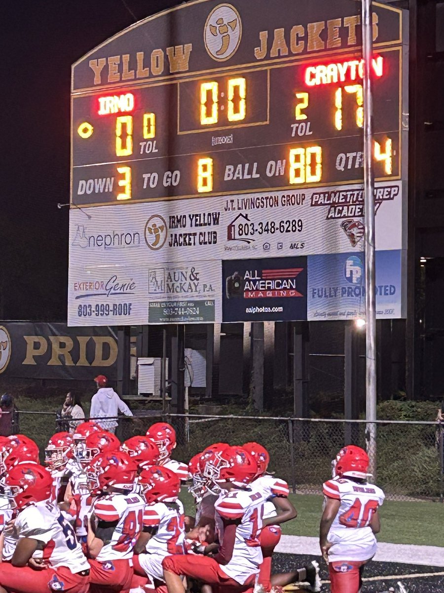 Crayton heads north to I-R-M-O for a win.