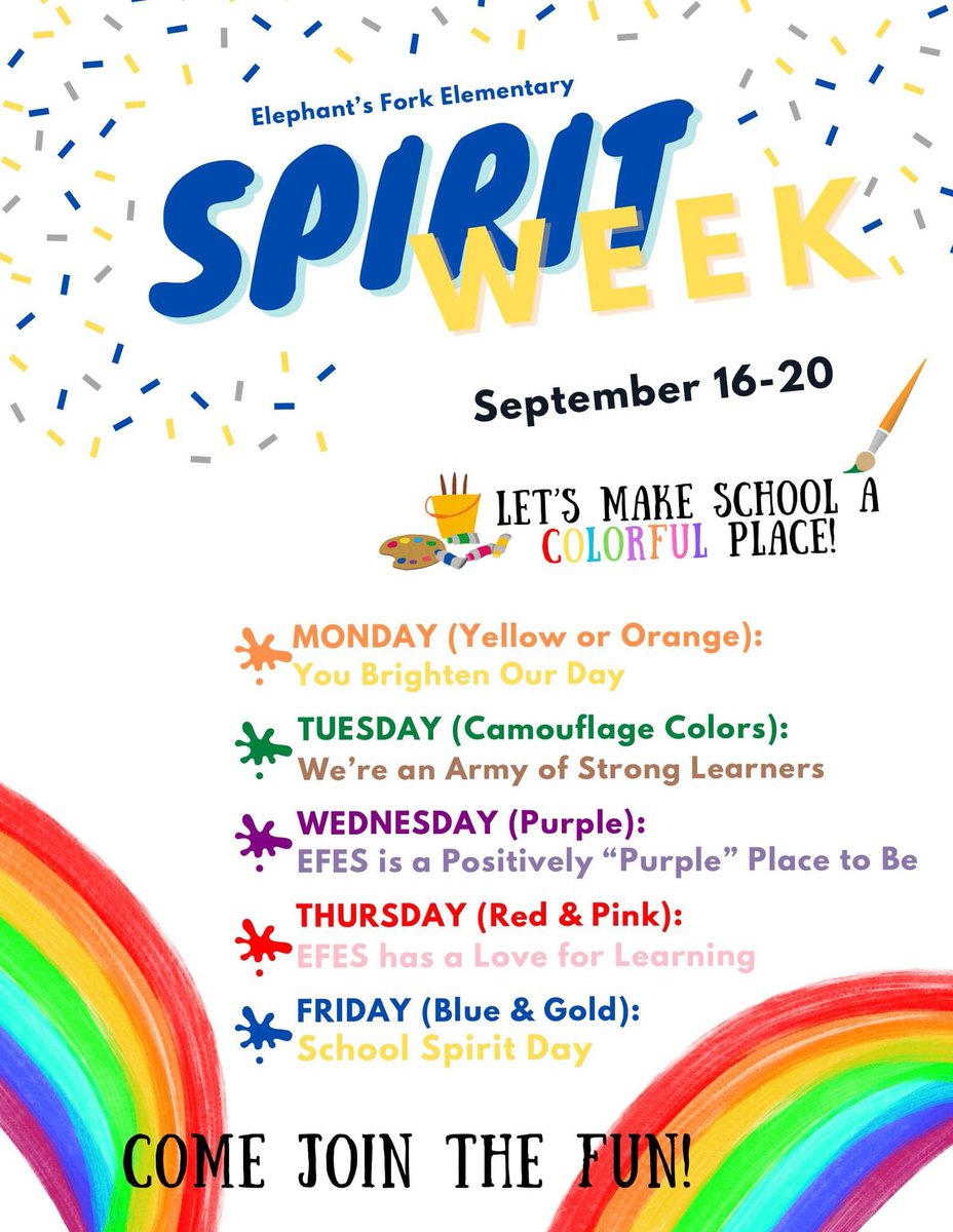 EFES Spirit Week next week- join the fun! <a href="/SufVAschools/">Suffolk Public Schools</a> #SPSBuildsAchievers