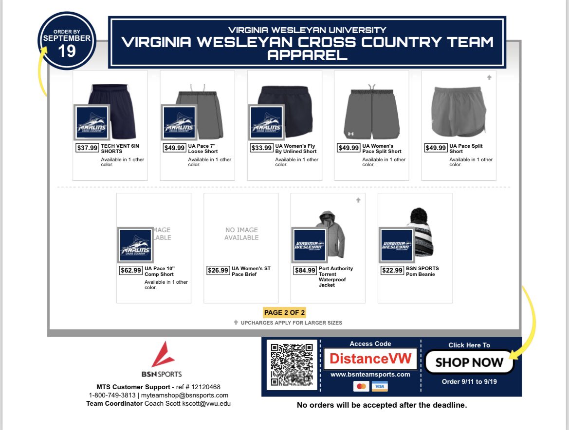 Make sure to get your VWU XC swag as the team store will be live from today till Sept 19th. 

Click the link below to access the store
So get your XC Marlin gear
Tis the season😎 

bit.ly/4d1NOXV