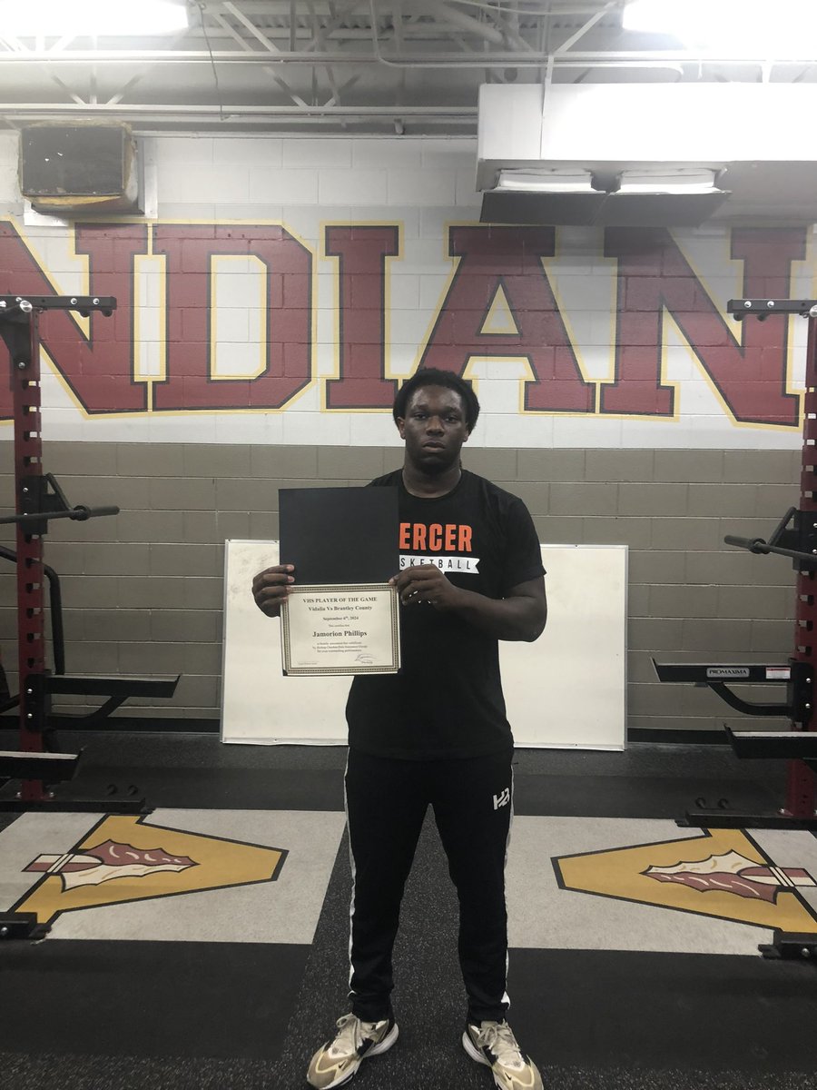 FootballVidalia's tweet photo. Congratulations to Senior Jamorion Phillips for a big game last week against Brantley County with over 150 yards rushing! He’s our player of the game! https://t.co/cI7P5jvkiG