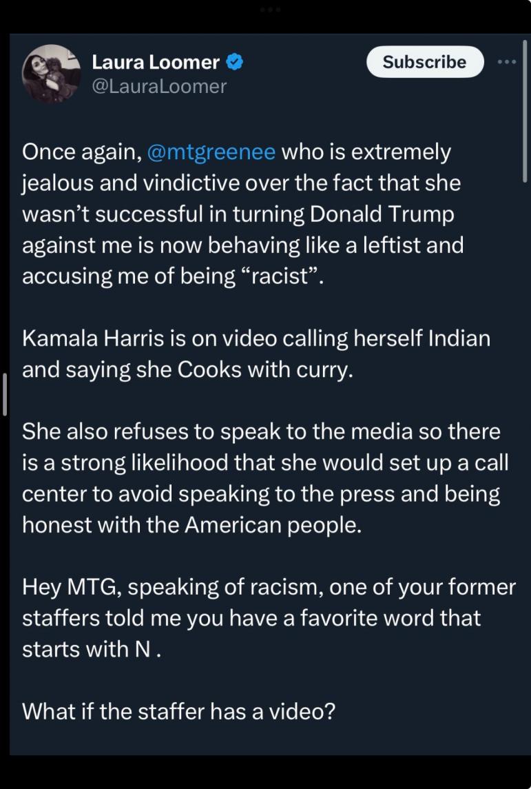 acnewsitics's tweet photo. MTG and Laura Loomer are fighting over Donald Trump! 🤣🤣🤣 https://t.co/nG98bBGvdP